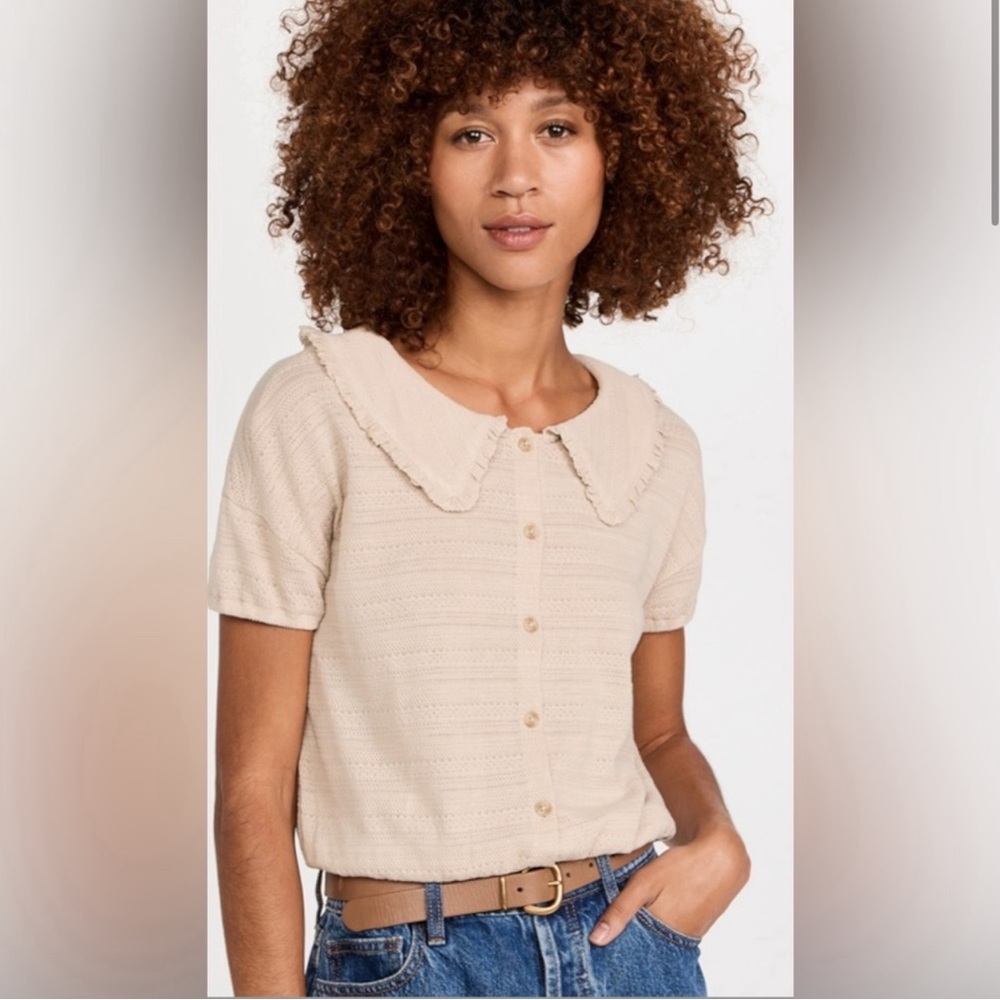 Madewell Collared knit crop top. Size XXS